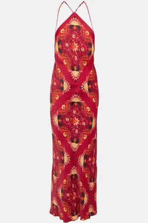 Farm Rio Printed halterneck maxi dress