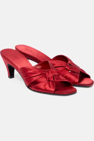 The Row Soft Knot 65 satin mules