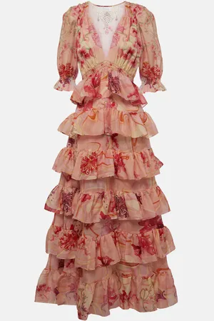 Camilla Embellished floral cotton and silk maxi dress