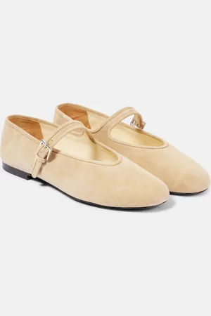 The Row Suede Mary Jane flats