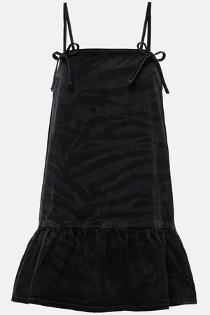 Ganni Zebra-print denim minidress