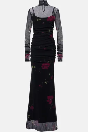 BLUMARINE Printed tulle gown