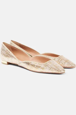Aquazzura Maia canvas ballet flats