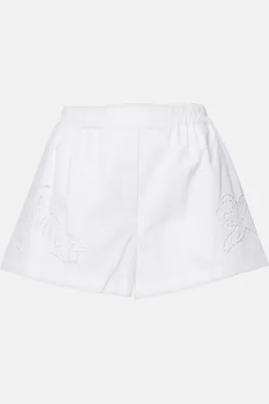 VERSACE Sangallo embroidered cotton poplin shorts
