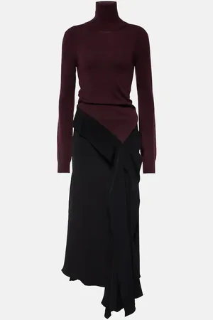 Victoria Beckham Tie-detail wool midi dress