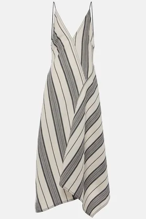 Salvatore Ferragamo Striped linen and cotton maxi dress
