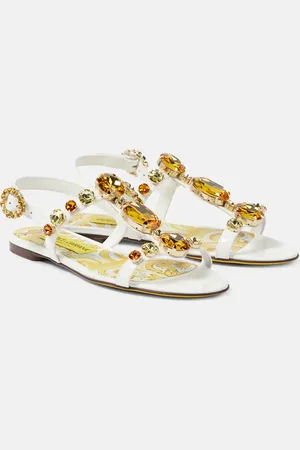 Dolce & Gabbana Majolica embellished patent leather sandals