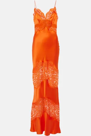 Rebecca Vallance Adira lace-trimmed silk satin slip dress