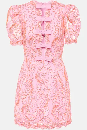 Rebecca Vallance Maribella bow-detail lace minidress