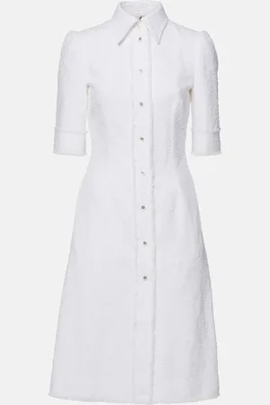 Dolce & Gabbana Cotton-blend tweed shirt midi dress