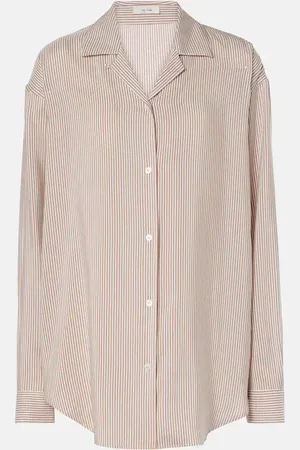 The Row Valene striped silk shirt