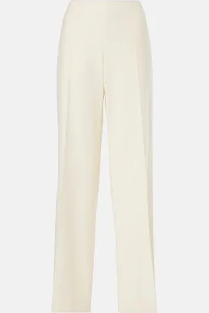 The Row Foulard wool, silk and linen straight pants