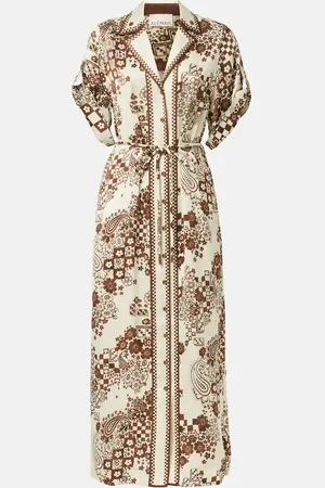 ALÉMAIS AlÃ©mais Vinnie printed satin shirt dress