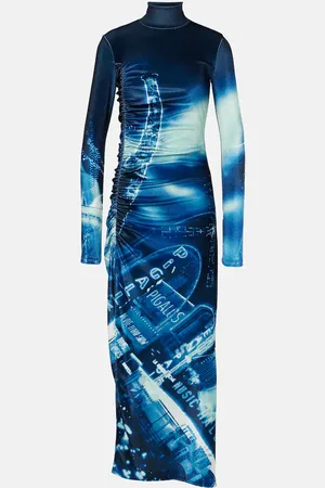 Jean Paul Gaultier Pigalle printed velvet maxi dress