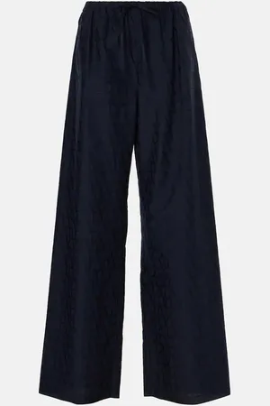 VALENTINO Cotton poplin wide-leg pants