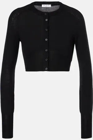 Alaïa AlaÃ¯a Cropped wool-blend cardigan