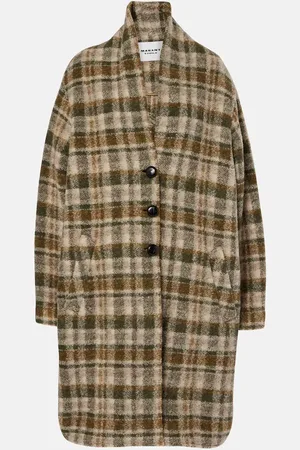 Marant Etoile Gabriel checked wool-blend overcoat