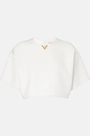 VALENTINO VGold cotton gabardine crop top