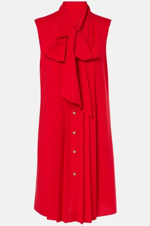 Carolina Herrera Tie-neck pleated minidress