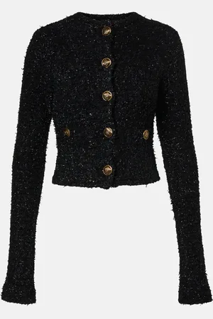Balenciaga Cropped cotton-blend tweed cardigan