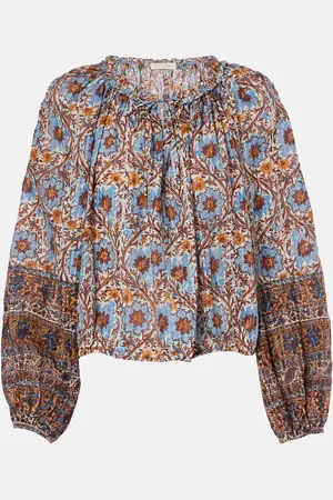 ULLA JOHNSON Silva printed cotton-blend blouse