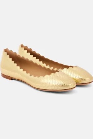 Chloé ChloÃ© Lauren croc-effect leather ballet flats