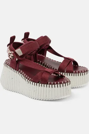 Chloé ChloÃ© Nama 80 wedge sandals