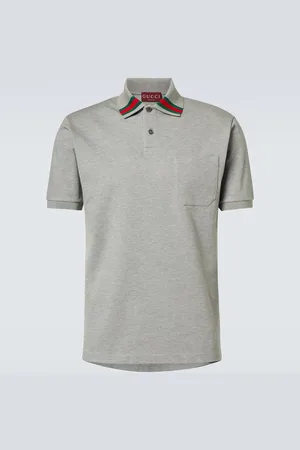 Gucci Web Stripe cotton-blend piquÃ© polo shirt