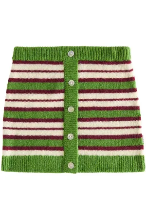 Molo Bea striped wool-blend skirt
