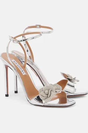 Aquazzura Crystal Orchid embellished leather sandals
