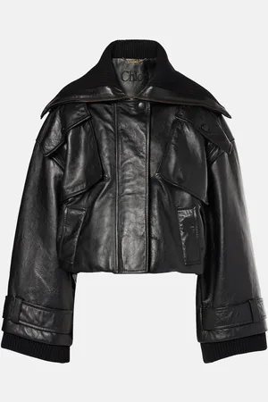 Chloé ChloÃ© Cropped leather bomber jacket