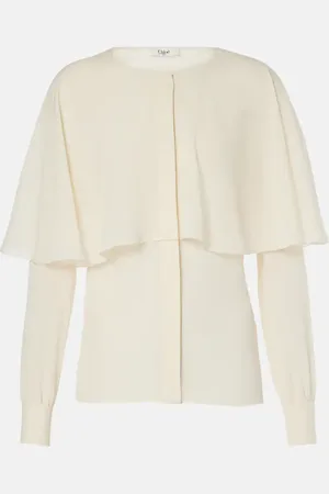 Chloé ChloÃ© Caped silk chiffon blouse