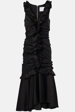 Carolina Herrera Ruffled cotton-blend midi dress
