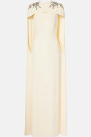 Erdem Embellished caped gown