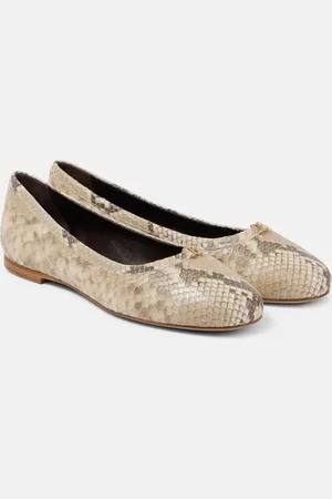 Chloé ChloÃ© Marcie snake-effect leather ballet flats