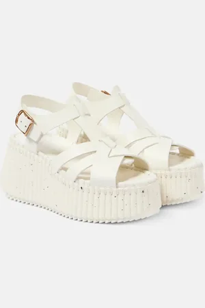 Chloé ChloÃ© Nama 80 leather wedge sandals
