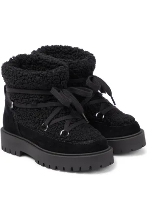 Il gufo Suede-trimmed faux shearling ankle boots