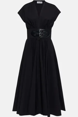 Alaïa AlaÃ¯a Belted cotton poplin midi dress