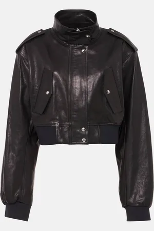 Khaite Kember cropped leather bomber jacket