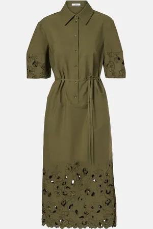 Erdem Belted cotton-blend shirt dress