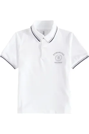 Brunello Cucinelli Embroidered cotton polo shirt