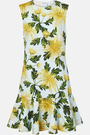 Oscar de la Renta Chrysanthemum cotton-blend minidress