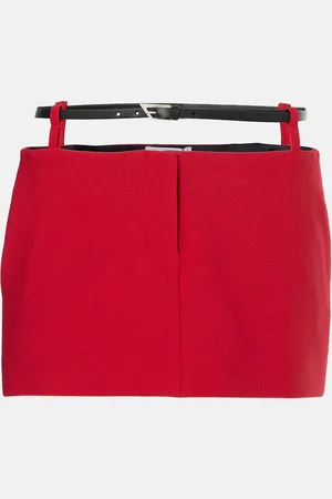 The Attico Cutout belted crÃªpe miniskirt