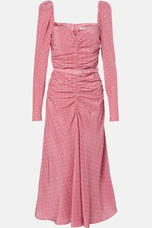 Alessandra Rich Polka-dot silk maxi dress