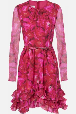 Giambattista Valli Rose Mania silk georgette minidress