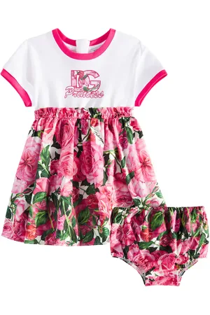 Dolce & Gabbana Baby cotton jersey and poplin dress