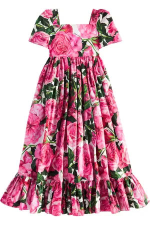 Dolce & Gabbana Floral shirred cotton poplin dress