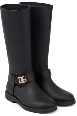 Dolce & Gabbana DG leather knee-high boots