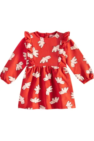Bobo Choses Baby Freedom Bird ruffled cotton-blend dress