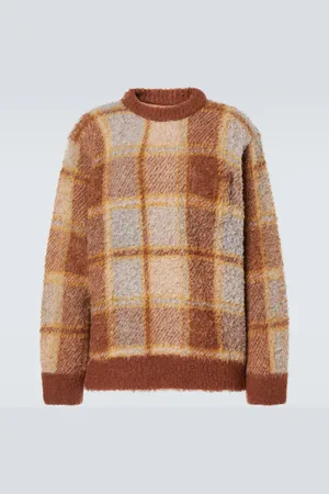SACAI Checked wool-blend sweater